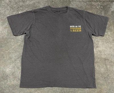 Chili’s Burgers and Beer Employee Uniform Staff Merch Gray T-Shirt Large - Image 1 of 4
