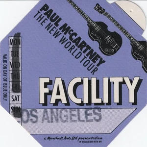 Paul McCartney "The New World" Tour Facility Backstage Pass - Bild 1 von 2