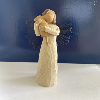 Susan Lordi Willow Tree Angel of Friendship Holding Puppy Demdaco 1999 - Image 1 of 4