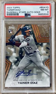 2023 Topps - Yainer Diaz (RC) Auto Gold /50 Baseball Stars #BSAYD  PSA 8 - Picture 1 of 2