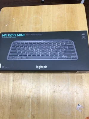 Logitech MX Keys Mini Wireless Keyboard - Graphite, US English Layout NEW SEALED - Image 1 of 4