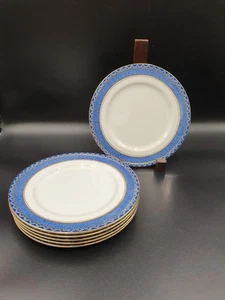 6 Booths Silicon China 'Rodney' Side Plates, Powder Blue And Gilt Border, 1931 - Picture 1 of 7