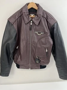 Vintage Harley Davidson Lederjacke Herren Medium 95th Anniversary Burgundy Schwarz - Bild 1 von 10