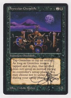Signed Phyrexian Gremlins MP Antiquities Artist Amy Weber 1994 MTG Magic Vintage - Image 1 of 2