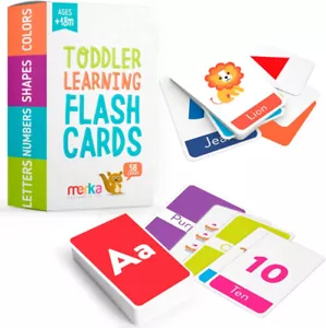 Merka Large Alphabet Flash Cards for Toddlers 2-4 Years - Learn Colors Number Sh - Picture 1 of 9