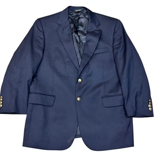 Jos. A. Bank 100% Wool Blazer Classic Fit Gold Buttons Navy Blue 42 Short - Picture 1 of 5