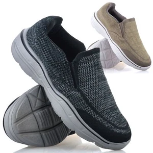 Mens Slip On Wide Fit Memory Foam Casual Walking Gym Sports Trainers Shoes Size - Picture 1 of 25