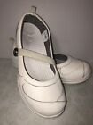 Crocs Leather Juniper Women Mary Jane Flats Shoe Size 6 White 10520
