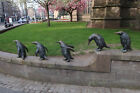Photo 6x4 Penguins outside Steeple Church Dundee Sculpture by Angela Hunt c2019