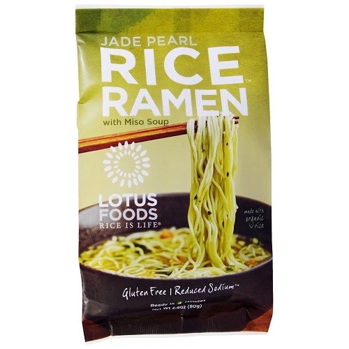 Lotus Foods Organic Jade Pearl Rice Ramen With Miso Soup 2.8 Ounce 10 per Case.