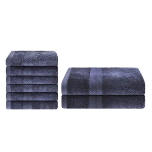 Rayon from Bamboo Blend Solid 6 Piece Hand Towel & 2 Piece Bath Towel Set - Picture 1 of 63