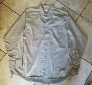 Van Heusen Corporte Casual Men’s Gray button down shirt Fit size 18 34/35 - Picture 1 of 11