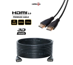4K HDMI Black Cable 60Hz 1080P HDTV 3D DVD Apple TV PS5 Xbox 1.5FT - 100FT LOT - Picture 1 of 9