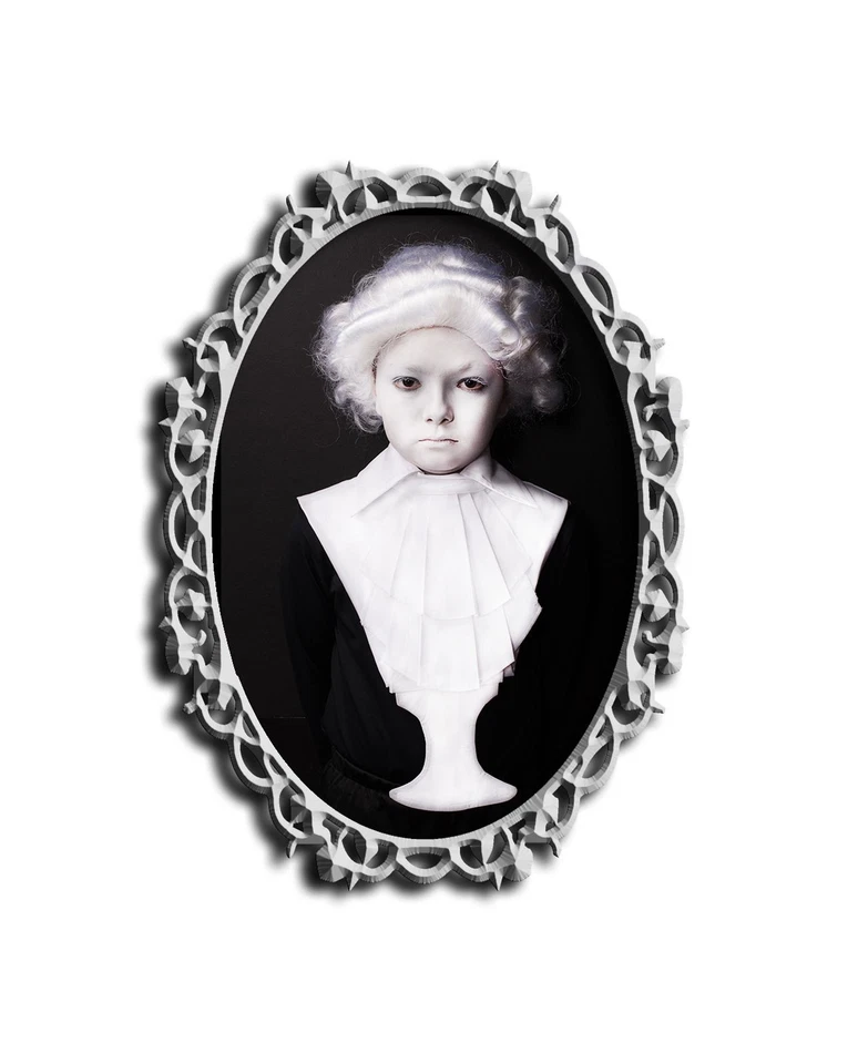 Estatua Flotante Cabeza Niño Disfraz Niños Peluca y Dickie Halloween Casa Embrujada Foto 1 de 2