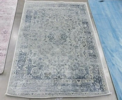 LIGHT BLUE 4' X 5'-7" Stained Rug, Reduced Price 1172586789 VTG117-7660-4 - Image 1 of 4