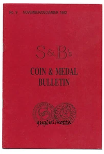 BOLLETTINO NUMISMATICA MONETE MONKS & REEDS 1992 COIN & MEDAL BULLETIN - Foto 1 di 3