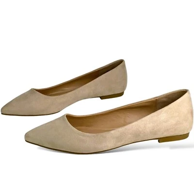 Call It Spring Ballet Flats Womens 10 Bone Hazylle Vegan Suede Pointed Toe Shoes - Image 1 of 4