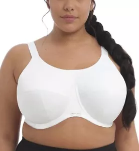 Elomi Women's Plus-Size Energise Underwire Sport Bra, White, 32GG - Picture 1 of 8