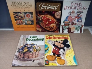 Lot of 5 Baking and Dessert Cookbooks Wilton+Seasonal, Cake, Christmas, and More - Picture 1 of 9