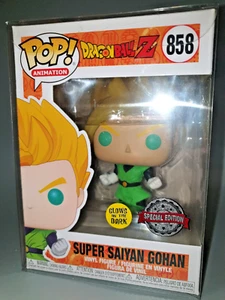 FUNKO POP Dragonball Z 858 Super Saiyan Gohan Glows Special Edition IN PROTECTOR - Picture 1 of 2