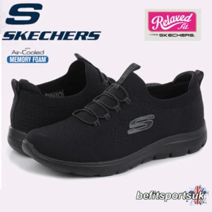 SKECHERS WOMENS SHOES BLACK SKETCHERS LADIES MEMORY FOAM SLIP-ON TRAINERS SIZES - Picture 1 of 11