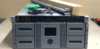 HPE MSL4048 & DL360p Gen8 2x LTO-5 SAS Drive Tape Storage Configuration - Image 1 of 2
