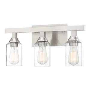 Craftmade Chicago 3 Light Vanity, Brushed Nickel/Clear Seeded - 53103-BNK - Picture 1 of 1