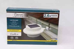 2 pack WHITE Solar LED Gutter Mount Safety Outdoor Landscape Light Dusk Auto On - Picture 1 of 3