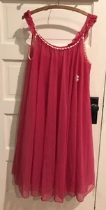 Vintage 1950s 1960s S M L Sheba Original Sheer Pink Peignoir Lingerie Nightgown - Picture 1 of 10