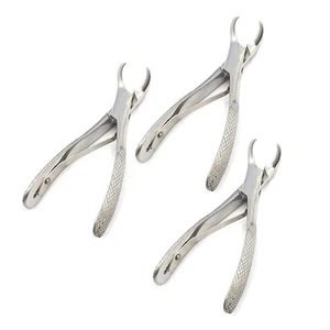 Set di 3 pinze dentali pediatriche Pedo 23SK, maniglia a molla strumenti chirurgici - Foto 1 di 3