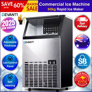 Ice Maker Machine Portable Commercial Stainless Steel Ice Cube Tray Rapid 60kg - Picture 1 of 8