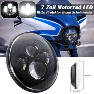E-Geprüft 7 Zoll LED Hi/Lo Projektor Beam Scheinwerfer Für Harley Honda Motorrad - Picture 1 of 9