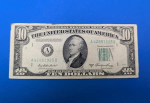 1950 A Federal Reserve 10 Dollar Note #A428 5/19/25 data birthday - Picture 1 of 8