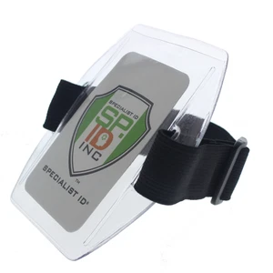 5 Pack- Specialist ID Armband Badge Holders w/ Elastic Arm Band and Hook & Loop