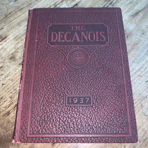 The Decanois Senior High School Anuario 1937 Decatur Illinois dañado - Imagen 1 de 24