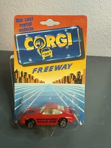Vintage 1981 CORGI Porsche 911 Carerra Turbo Red And Black Carded! 1/64 (A5) - Picture 1 of 6