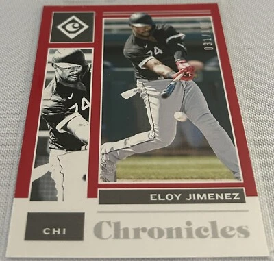 2021 Panini Chronicles Legacy Baseball Eloy Jimenez Chicago White Sox Red #d 100 - Image 1 of 3