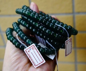 1P Certified Natural Grade A Jadeite Guatemalan Icy translucent bead bracelet - Picture 1 of 15
