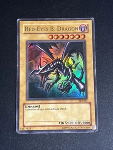Yugioh Red-Eyes Black Dragon SDJ-001 Unlimited Edition Holo Rare Yu-Gi-Oh HP - Picture 1 of 2