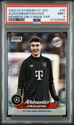 2023/24 Topps Stadium Club Aleksandar Pavlovic RC Members Only PSA 9 Image Var - Image 1 of 3