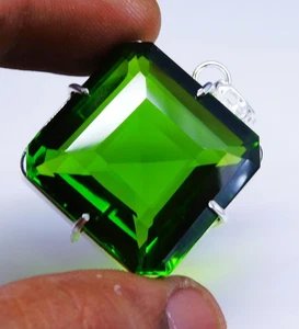 Zertifizierter 107,50 ct natürlicher grüner Topas Achteckschliff Anhänger Edelstein - Bild 1 von 6