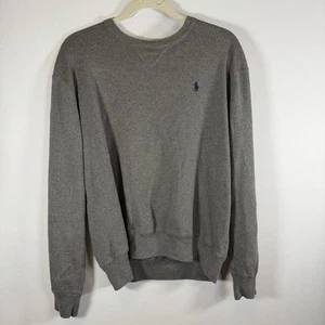Polo Ralph Lauren Suéter Para Hombres L Gris Cuello Redondo Mangas Largas Pullover Informal - Imagen 1 de 4