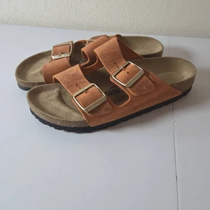NWOB Birkenstock Women's Arizona Soft Footbed Birko-Flor Sandals Pecan Size 38 - Picture 1 of 8