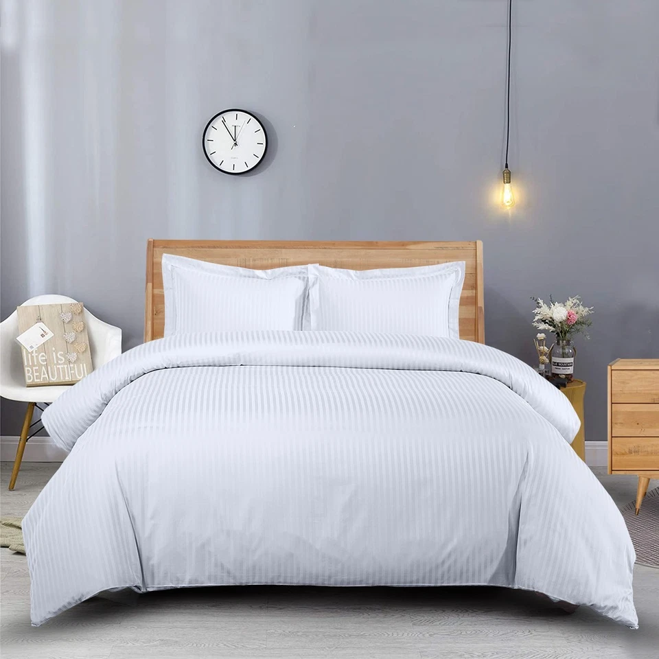 Palatial King 120x98 Stripe Duvet Cover Set – Cotton 1000TC Oversize Duvet Cover - Image 1 of 1