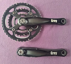 Retro Grey Lasco crankset cranks 9 speed 22 T FSA/32/44T 175mm black - Picture 1 of 6