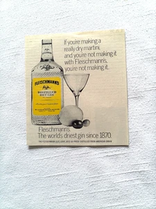 Anuncio Fleischmann's World's Gin Ginebra más seca 1967 desde 1870 - Imagen 1 de 1