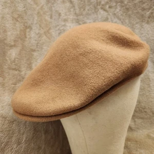 Vintage Kangol 100% Wool Tan Flat Cap 502 Mens L/XL Hat Cabbie Newsboy Made U.K. - Picture 1 of 8