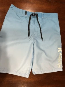 HURLEY Athletic Shorts Boys Size 14 Waist 27 Blue - Picture 1 of 13