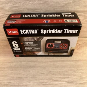 Toro Automatic Outdoor Sprinkler Timer Model 53766  6 Zone 3 Watering Schedules - Picture 1 of 8