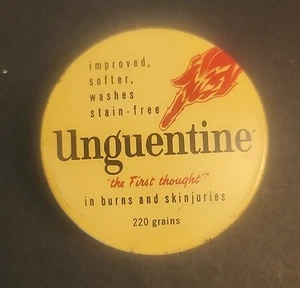 Vintage Unguentine Antispetic Chirurgischer Verband Runde Dose mit Produkt darin - Bild 1 von 3